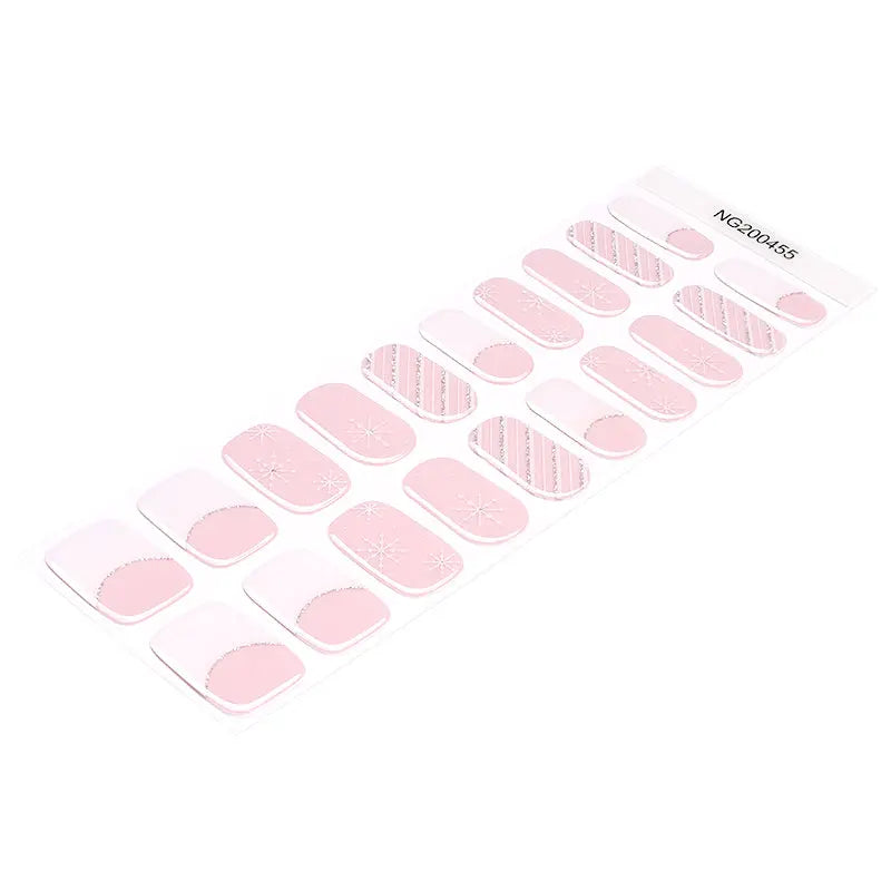 Wholesale Nail Foil Christmas Cute Glitter Cream Pink Gel Nail Foils Self-Adhesive Nail Stickers HUIZI