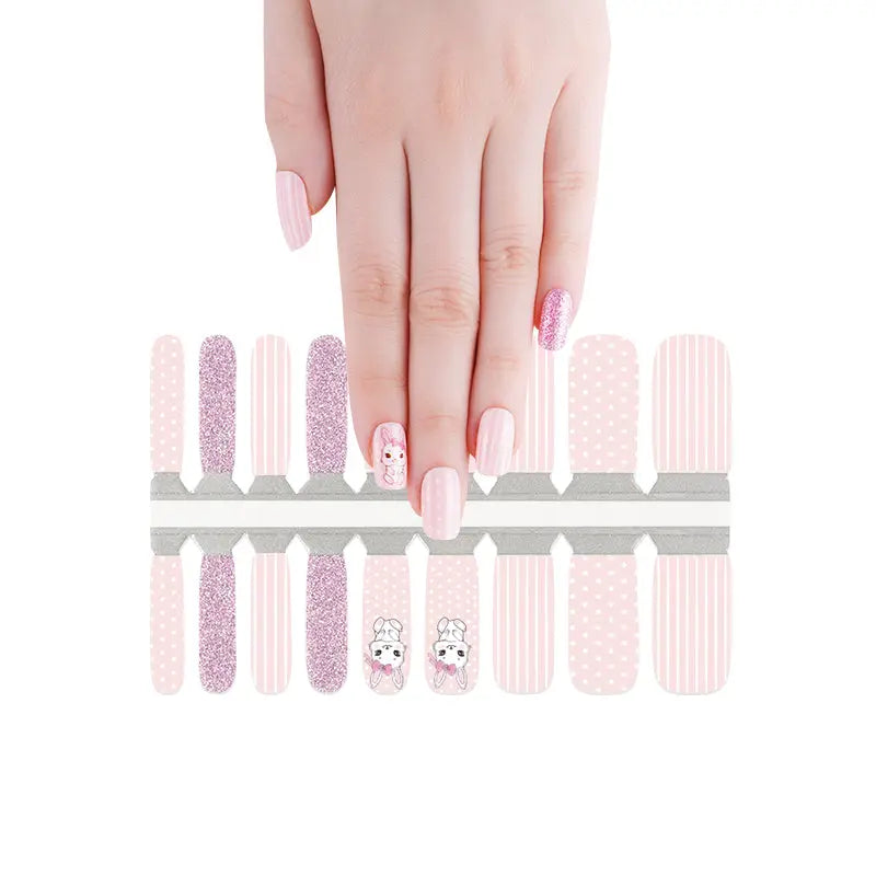 Wholesale Nail Sticker for Kids Custom Cute Rabbit Nail Stickers Oem HUIZI