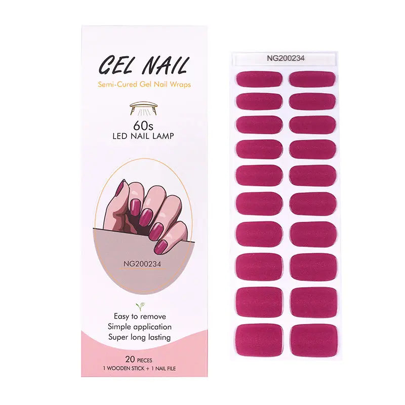 Wholesale Nail Stickers With Gel Top Coat Bulk Order Burgundy Gel Nail Stickers - Huizi HUIZI