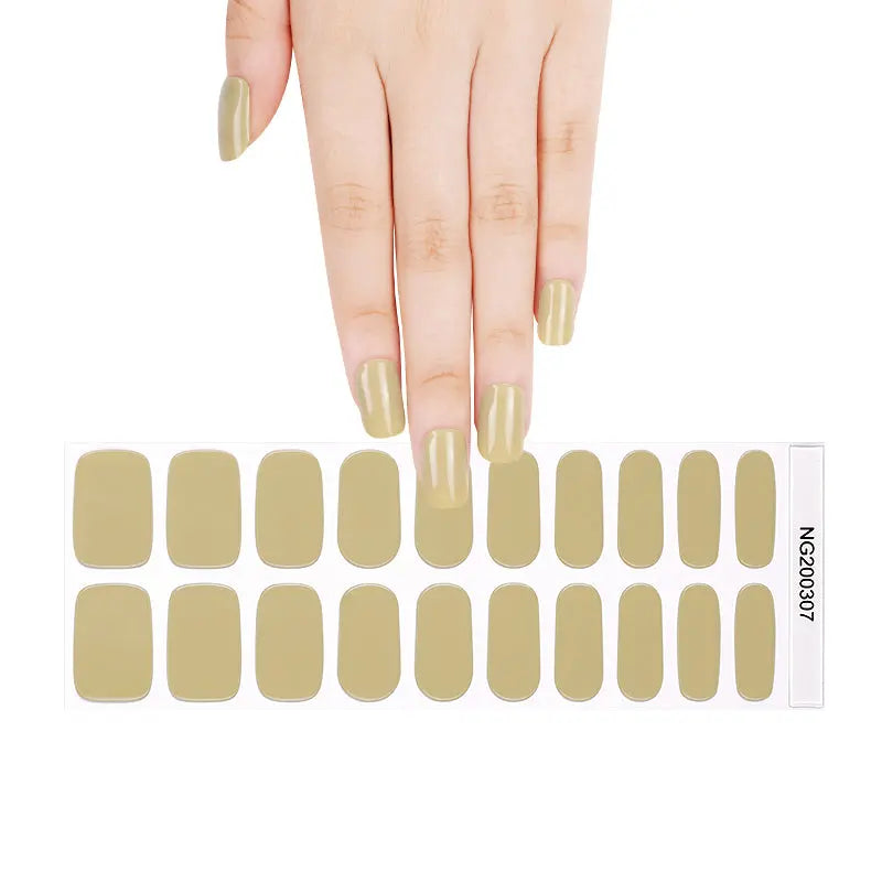 Wholesale Nail Stickers Yellow-green Solide Artificail Nails Long Bright Oil Fake Nail OEM HUIZI