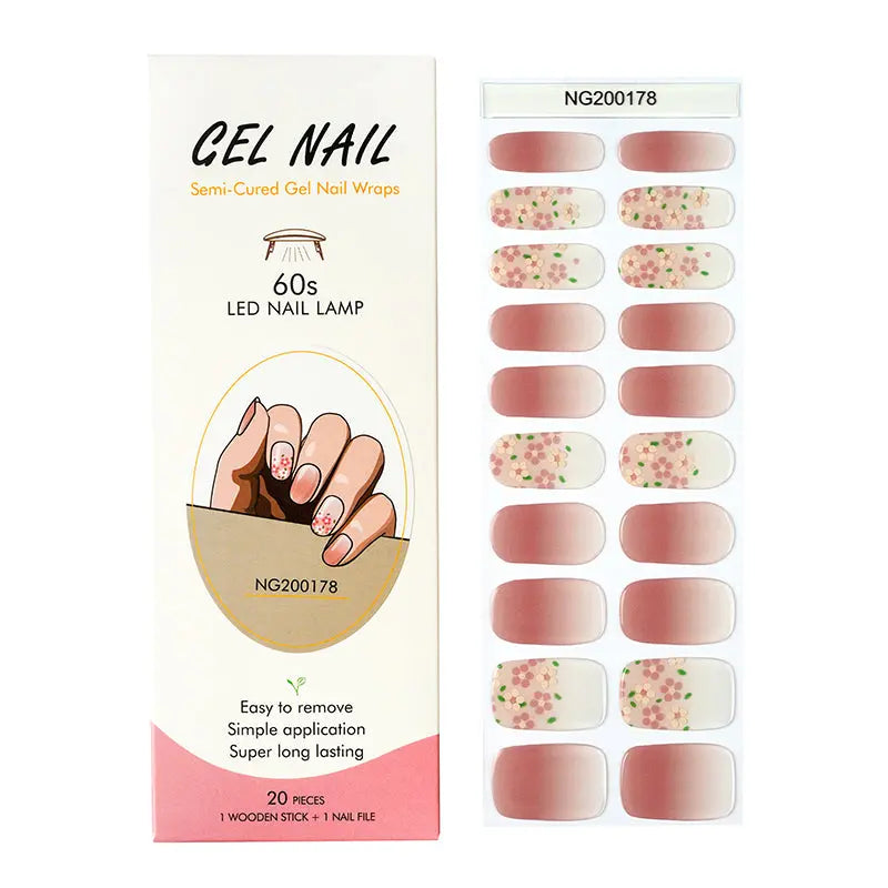 Wholesale Nail Wraps In A Wide Range Of Designs Custom Pink Flower Nails - Huizi HUIZI
