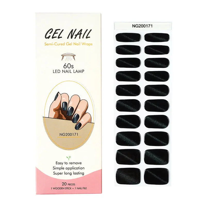 Wholesale Nail Wraps With An Extensive Range Of Designs Custom Black Cat-Eye Nails - Huizi HUIZI