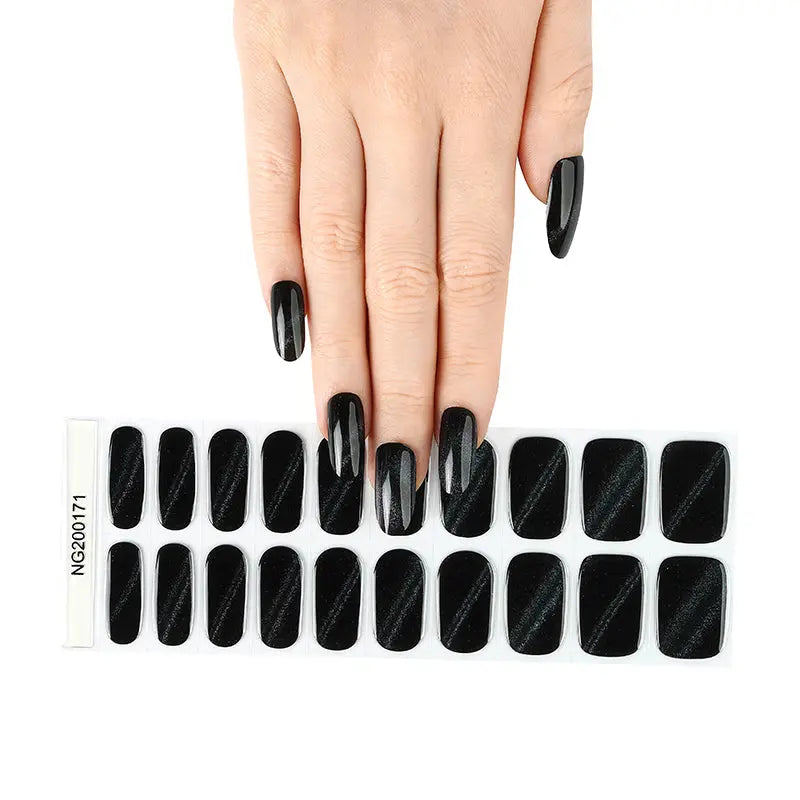 Wholesale Nail Wraps With An Extensive Range Of Designs Custom Black Cat-Eye Nails - Huizi HUIZI
