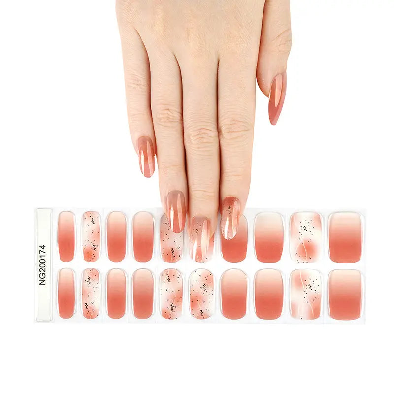 Wholesale Nail Wraps With Countless Design Custom Pink Smudge Nails - Huizi HUIZI