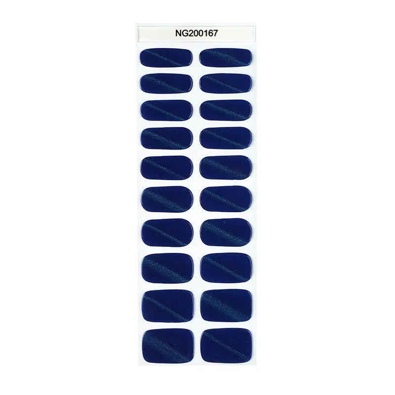 Wholesale Nail Wraps With Diverse Designs Custom Blue Cat-Eye Nails - Huizi HUIZI