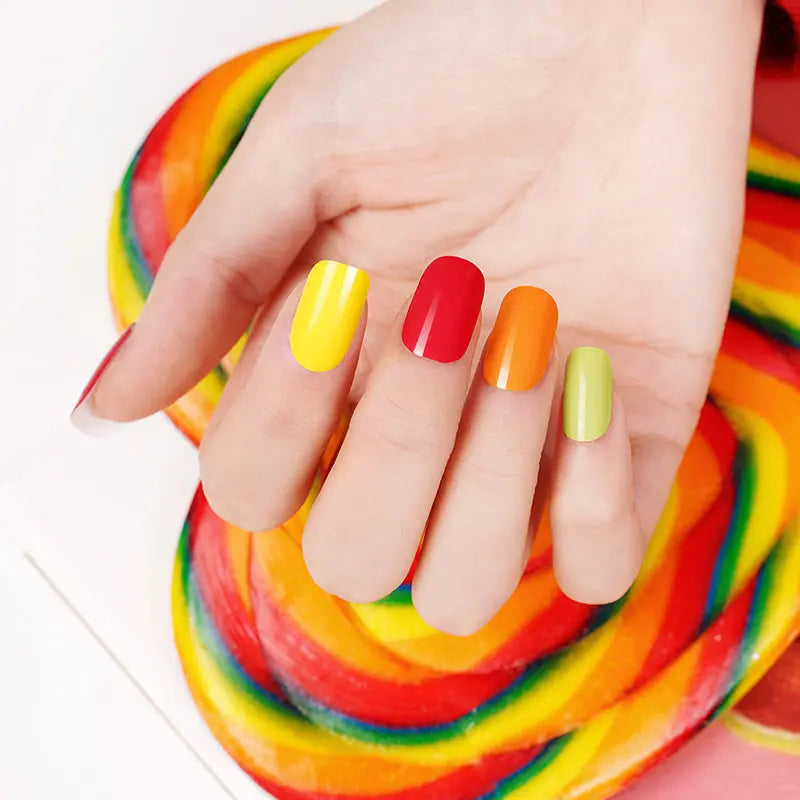 Wholesale Neon Gel Nail Strips Set Summer Nails Custom HUIZI