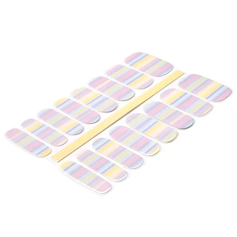 Wholesale Neon Pastel Stripes Gel Nail Strips Custom Semi Cured Nails HUIZI