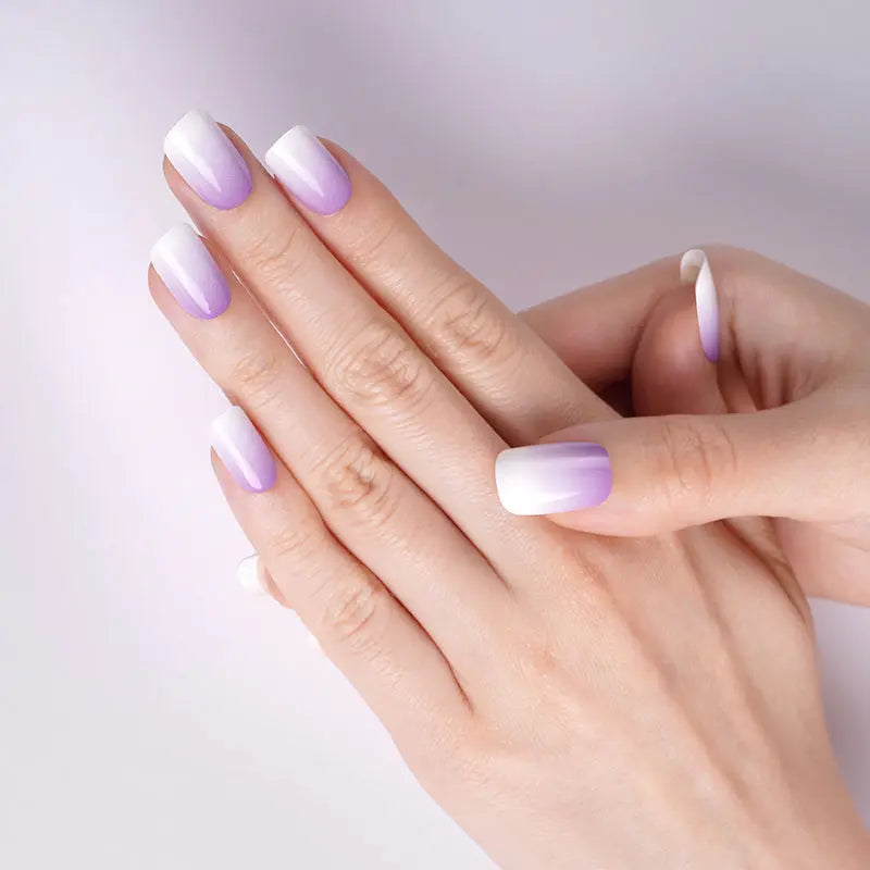 Wholesale Ombre Purple Gel Nail Strips Custom Nail Designs HUIZI