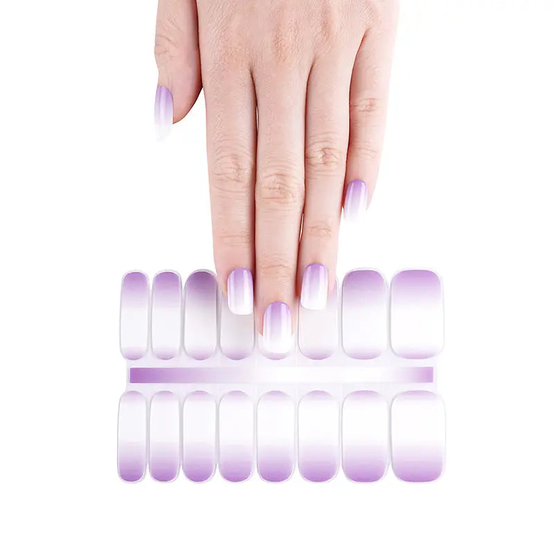 Wholesale Ombre Purple Gel Nail Strips Custom Nail Designs HUIZI