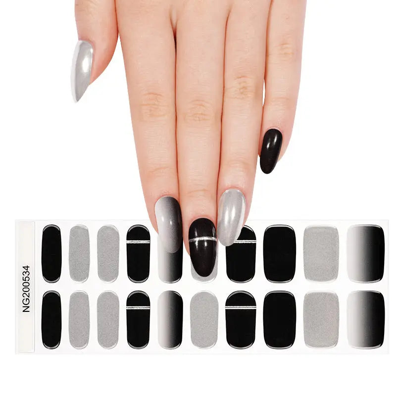 Wholesale Ombre Semi Cured Gel Nail Stickers HUIZI