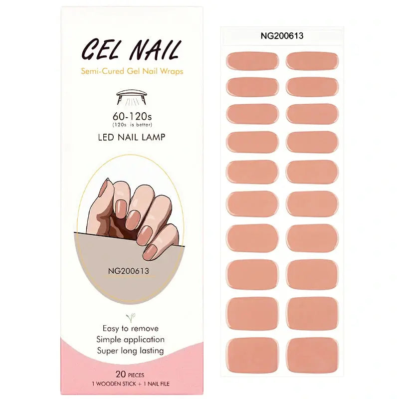 Wholesale Orange Gel Nail Stickers Custom Gel Nail Strips Suppliers HUIZI