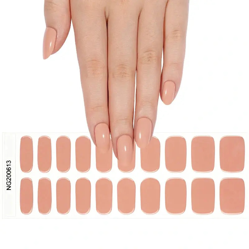 Wholesale Orange Gel Nail Stickers Custom Gel Nail Strips Suppliers HUIZI