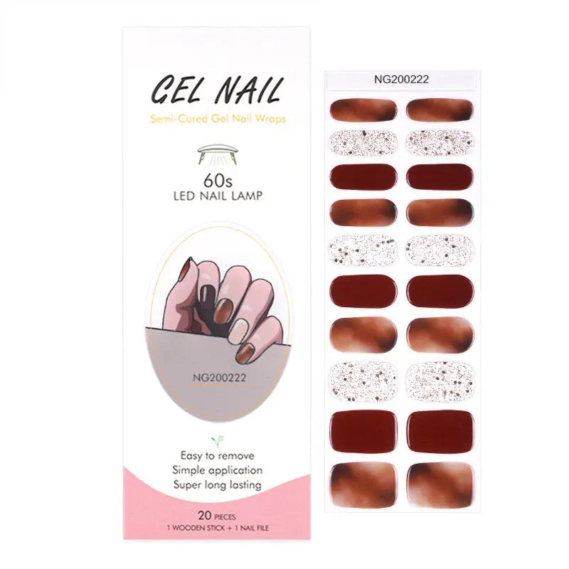 Wholesale Personalised Nail Stickers Custom Brown Smudged Manicure - Huizi HUIZI