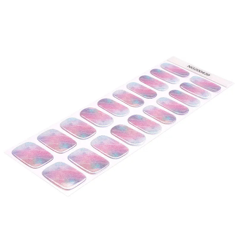 Wholesale Pink And Blue Marble Gel Nail Strips Custom Gel Nails HUIZI