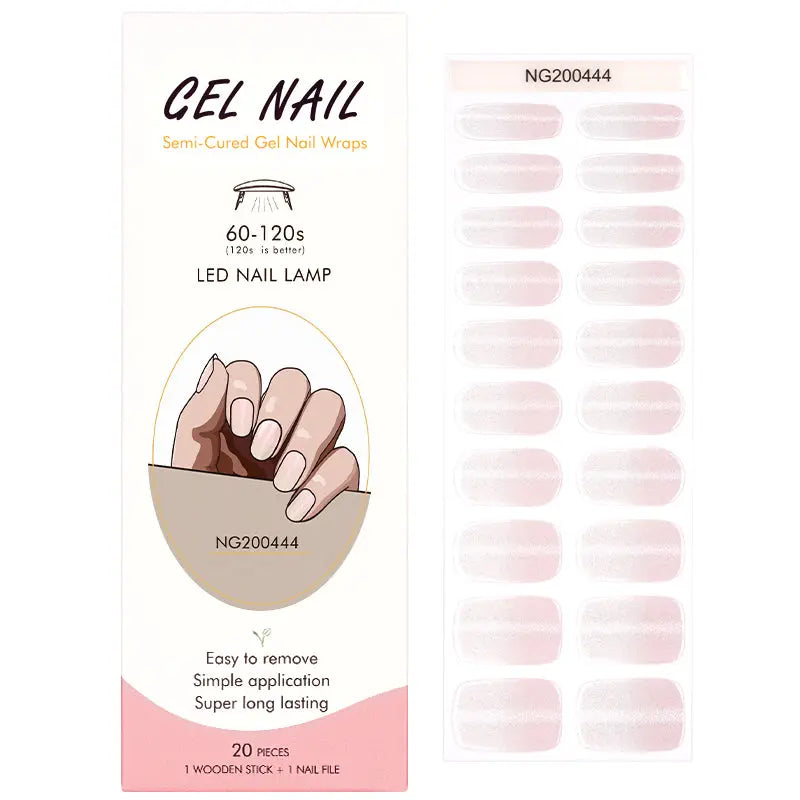 Wholesale Pink Cat-eye Gel Nail Strips Custom Nail Designs HUIZI