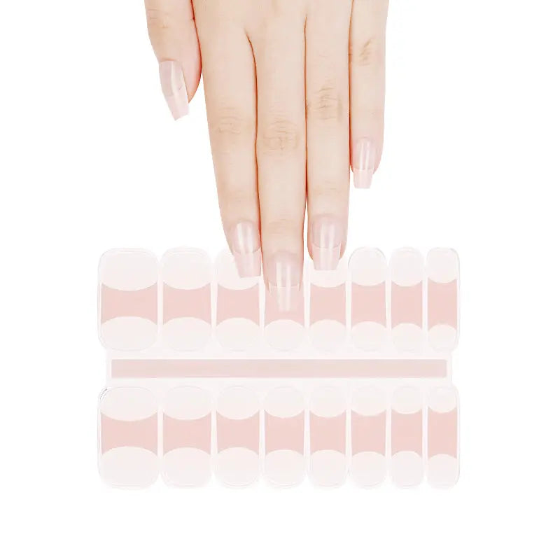 Wholesale Pink Gel Nail Strips Custom French Style Nail Art HUIZI