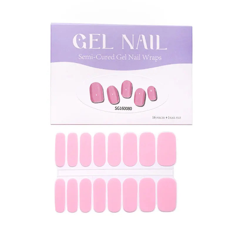 Wholesale Pink Gel Nail Wraps Custom Nail Designs HUIZI