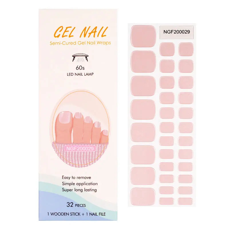 Wholesale Pink Gel Toe Nail Wraps Custom Gel Toe Nail Wraps HUIZI