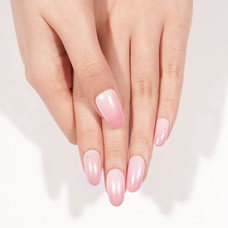 Wholesale Pink Gradient Gel Nail Stickers with Floral Design HUIZI