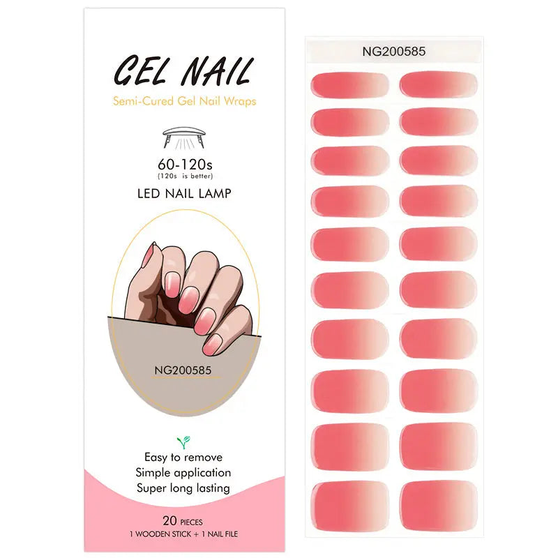 Wholesale Pink Gradient Gel Nail Strips – Custom Designs & Private Label Available HUIZI