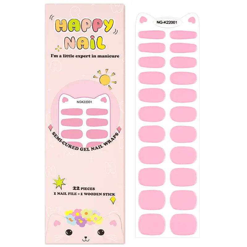 Wholesale Pink Kid Gel Nail Strips – OEM &amp; Private Label Customization Available HUIZI