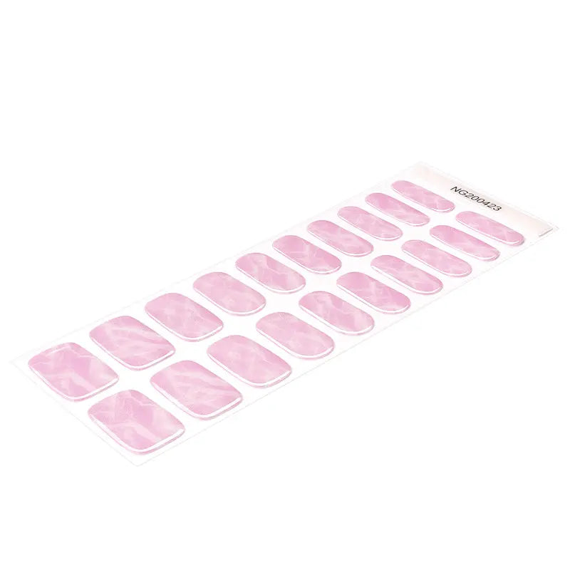 Wholesale Pink Marble UV Gel Nail Wraps Custom Gel Nail Sticker UV Light Required HUIZI