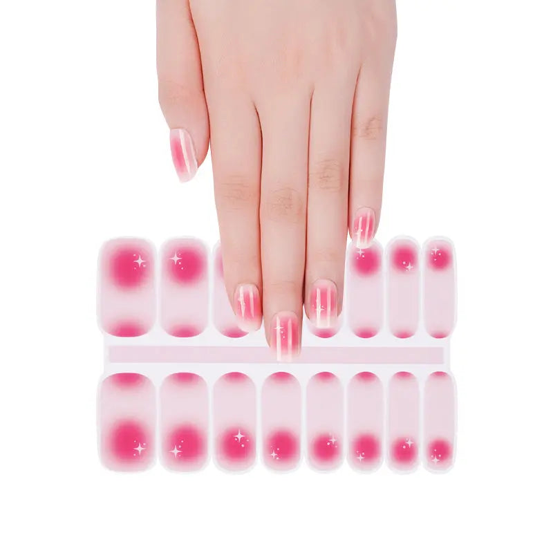 Wholesale Pink Ombre Gel Nail Strips Custom Nail Stickers HUIZI