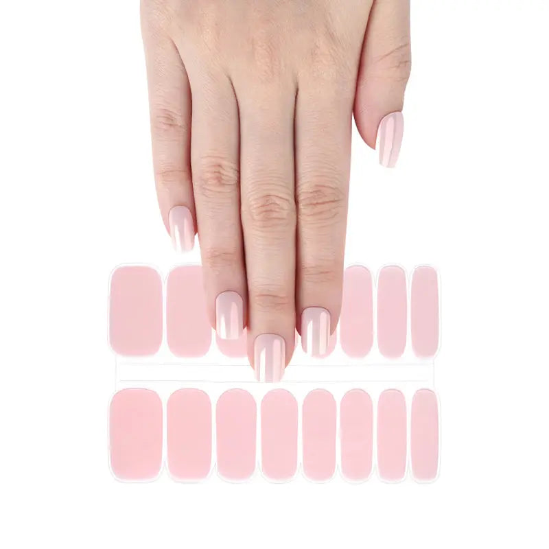 Wholesale Pink Semi-cured Gel Nail Strips Custom Gel Nail Designs HUIZI