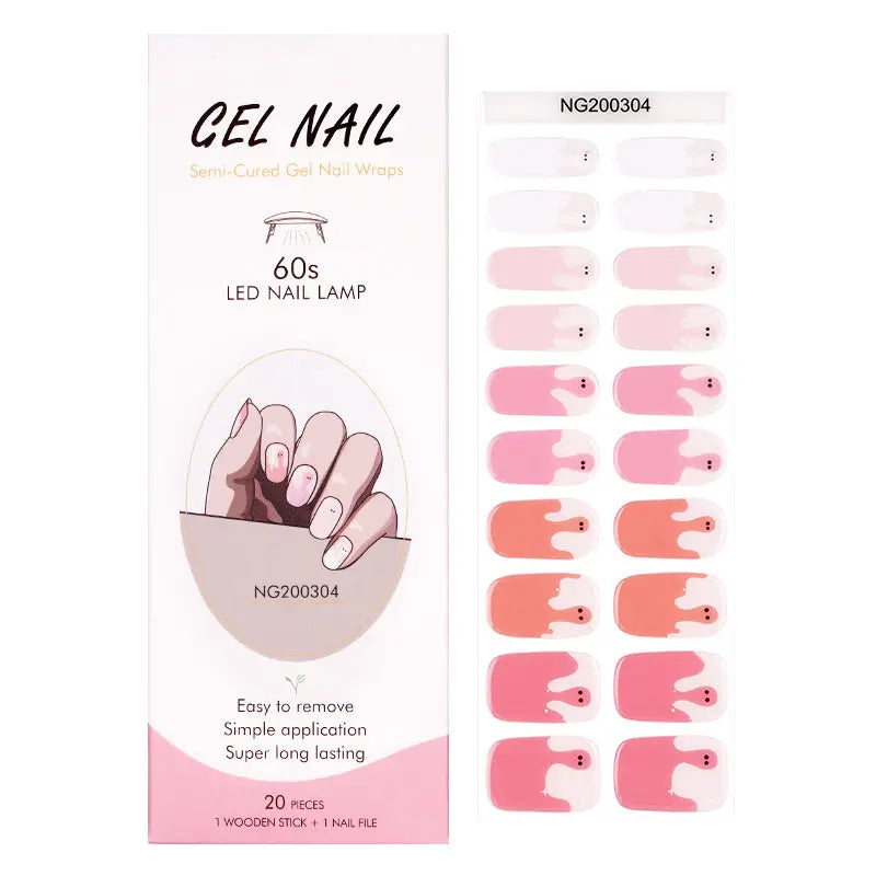 Wholesale Playful Imps on Nails OEM Pink Gel Nail Stickers - HUIZI HUIZI