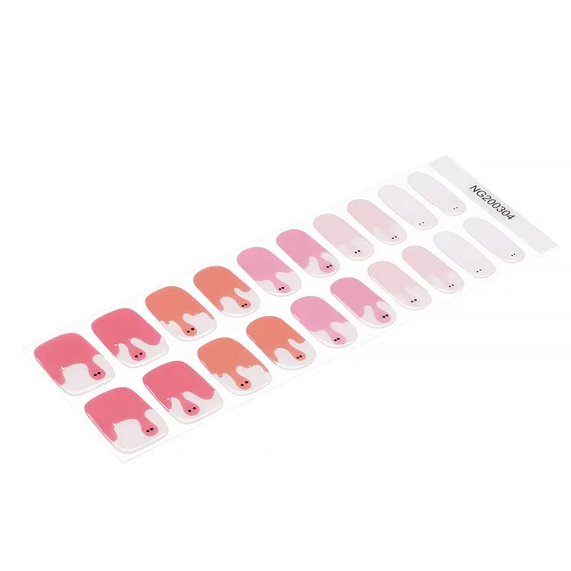 Wholesale Playful Imps on Nails OEM Pink Gel Nail Stickers - HUIZI HUIZI