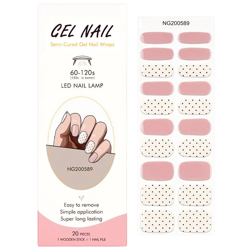 Wholesale Polka Dot Gel Nail Strips – Customizable for OEM & Private Label HUIZI