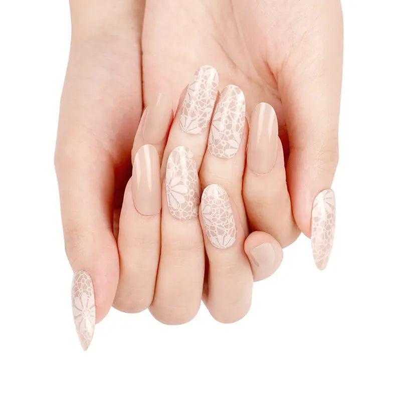 Wholesale Press On Nails Lace-Trimmed Sunshine Nails - Huizi HUIZI