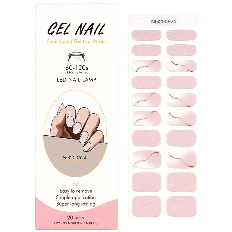 Wholesale Price Nail Art Design Semi Cured Gel Nail Wraps Factory HUIZI