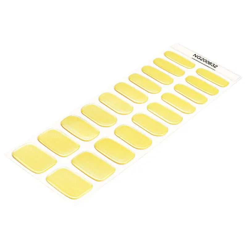 Wholesale Price Single Color Yellow Gel Nail Stickers Removable Summer 20pcs HUIZI