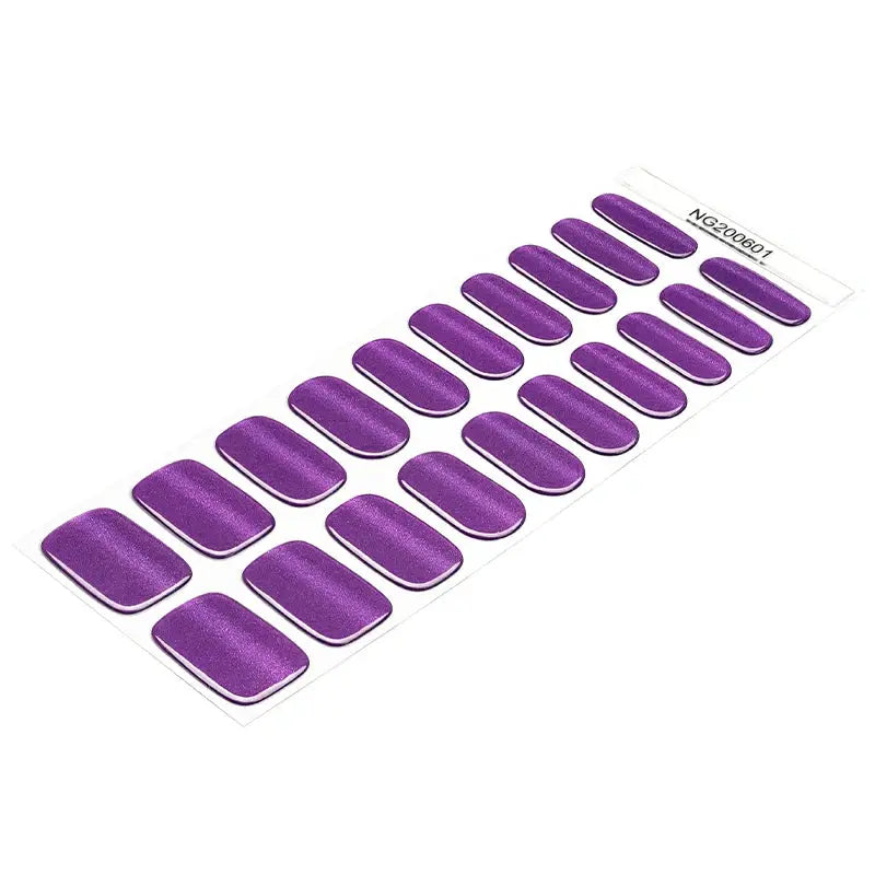 Wholesale Purple Cat-eye Gel Nail Strips Custom Glitter Gel Nail Stickers HUIZI