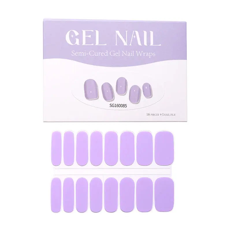 Wholesale Purple Gel Nail Wraps Custom Nail Designs HUIZI