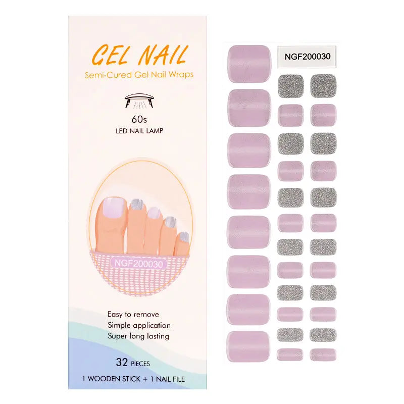 Wholesale Purple Gel Toe Nail Wraps Custom  Gel Toe Nail Wraps HUIZI