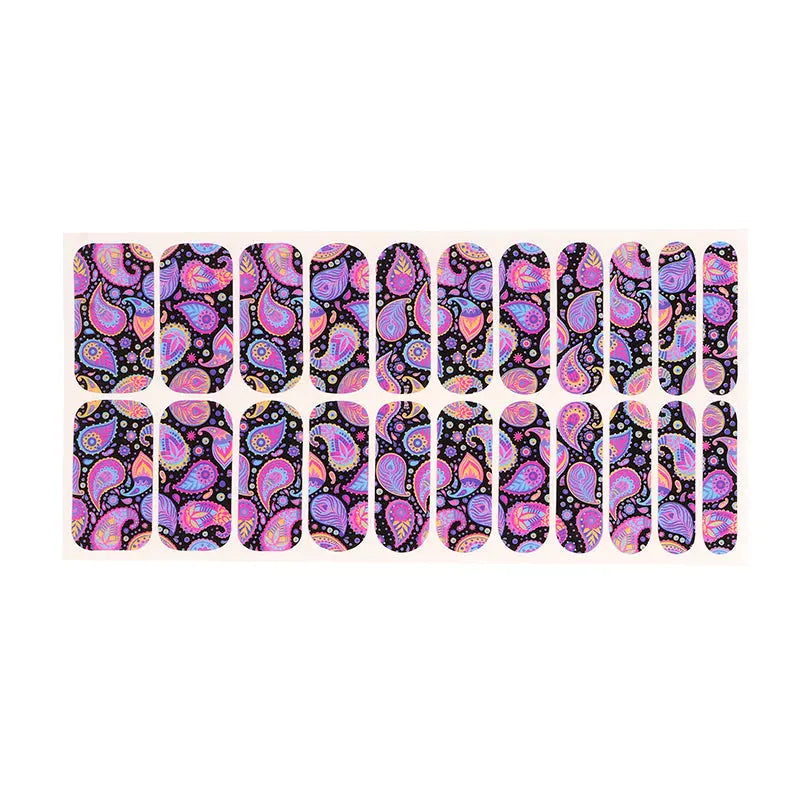 Wholesale Purple Paisley Nail Wraps Nail Supply Store - Huizi HUIZI