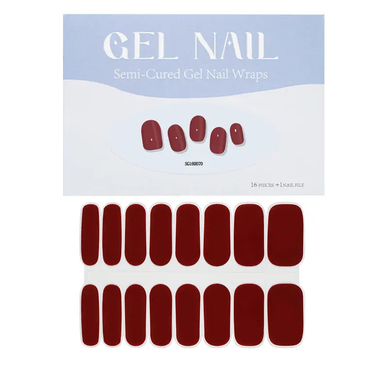 Wholesale Red Dahlia Gel Nail Stickers Custom Nail Designs HUIZI
