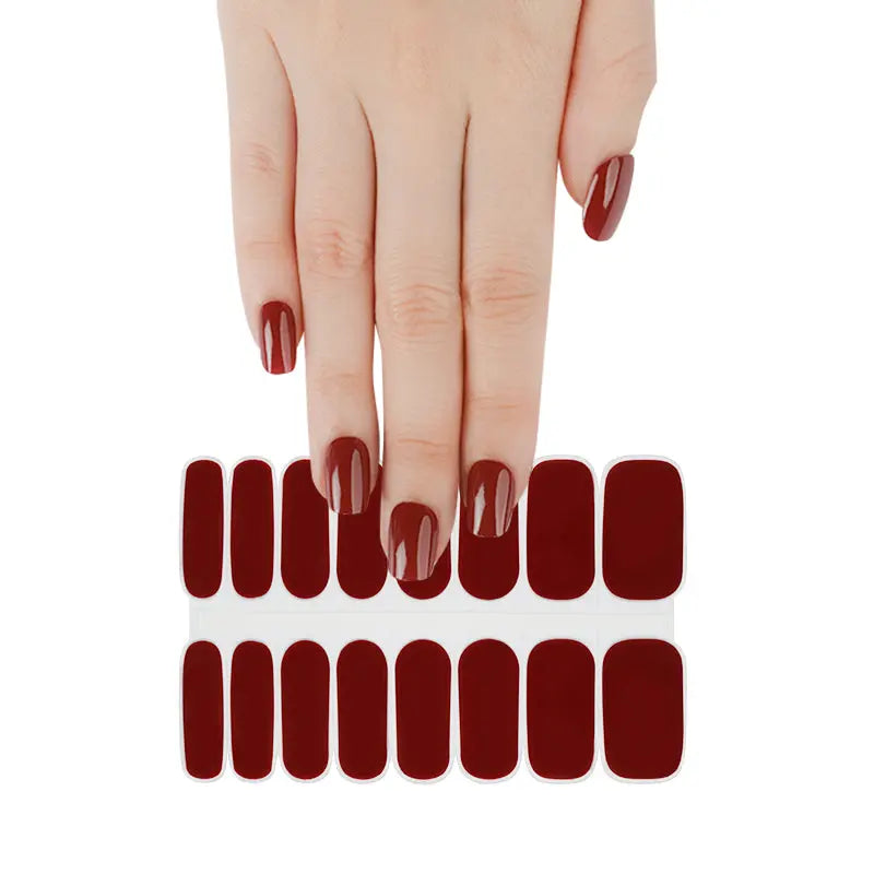 Wholesale Red Dahlia Gel Nail Stickers Custom Nail Designs HUIZI