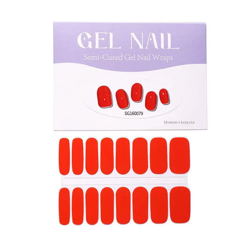 Wholesale Red Gel Nail Strips Custom Nail Designs HUIZI