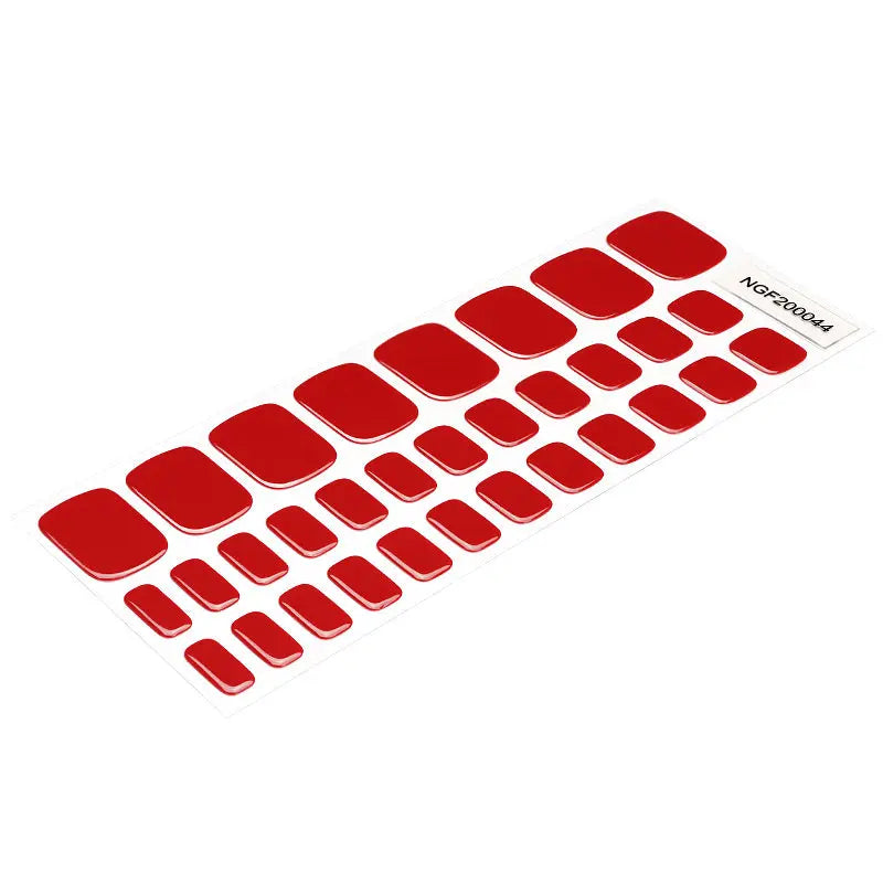 Wholesale Red Gel Toe Nail Strips Custom Solid Gel Toe Nail Wraps HUIZI