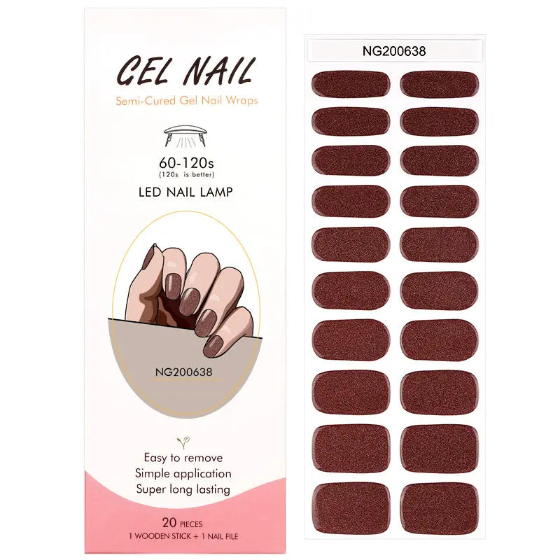 Wholesale Red Glitter Gel Nail Stickers Customizable Nail Wraps for Brands HUIZI