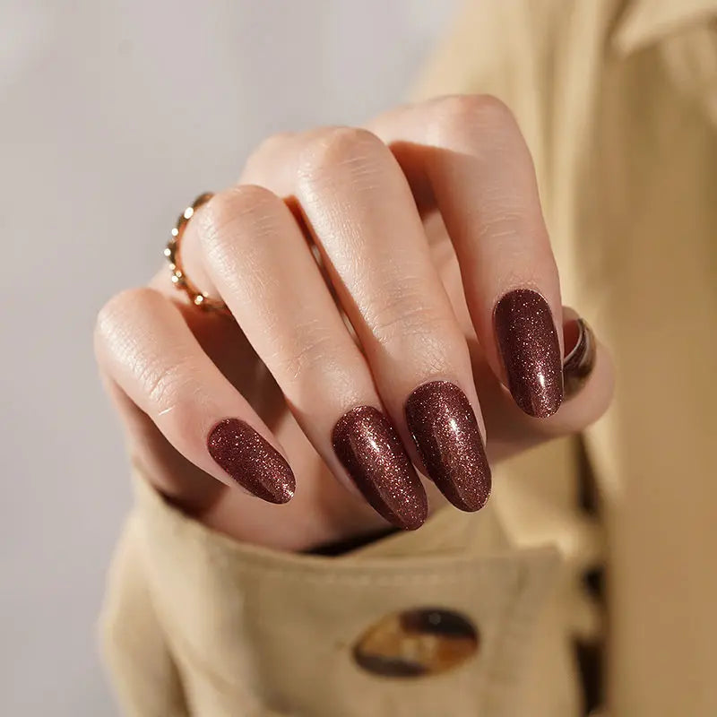 Wholesale Red Glitter Gel Nail Stickers Customizable Nail Wraps for Brands HUIZI