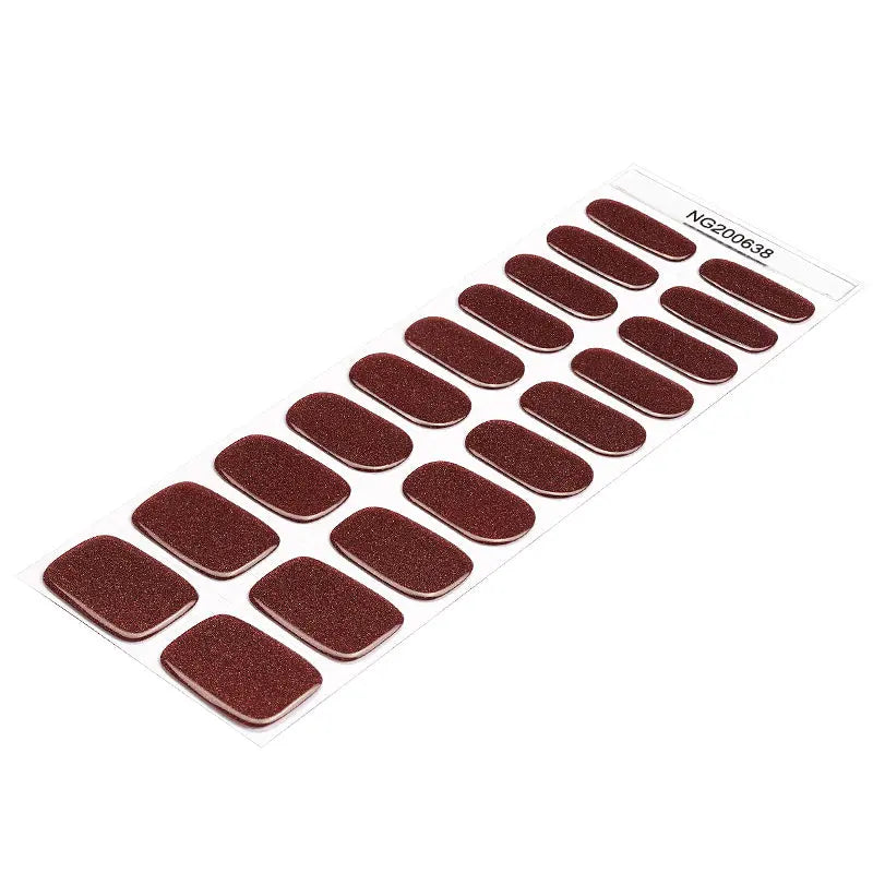 Wholesale Red Glitter Gel Nail Stickers Customizable Nail Wraps for Brands HUIZI