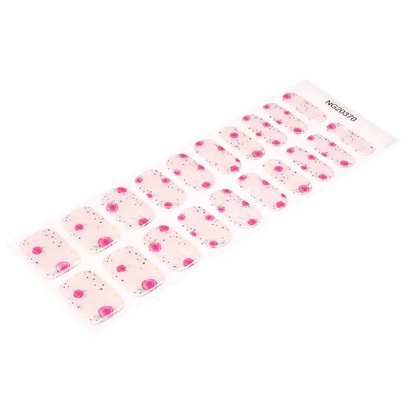 Wholesale Rose And Rabbit Nail Art Designs Custom Gel Nail Stickers HUIZI