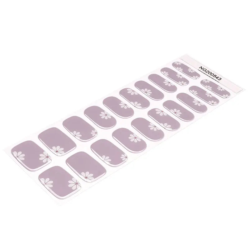 Wholesale Semi Cured Gel Nail Stickers Custom Plum and Daisy Nail Strips HUIZI