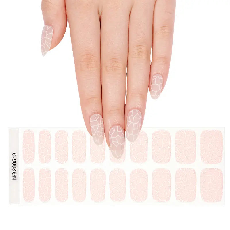 Wholesale Semi Cured Gel Nail Stickers Custom Shattered Touch Nail strips HUIZI