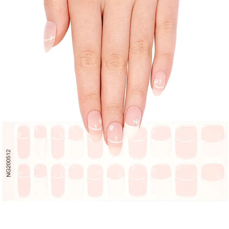 Wholesale Semi Cured Gel Nail Stickers French Gel Nail Designs HUIZI