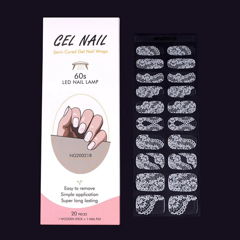 Wholesale Semi Cured Gel Nails Custom Nail Designs Supplier Pure Transparent  - Huizi HUIZI